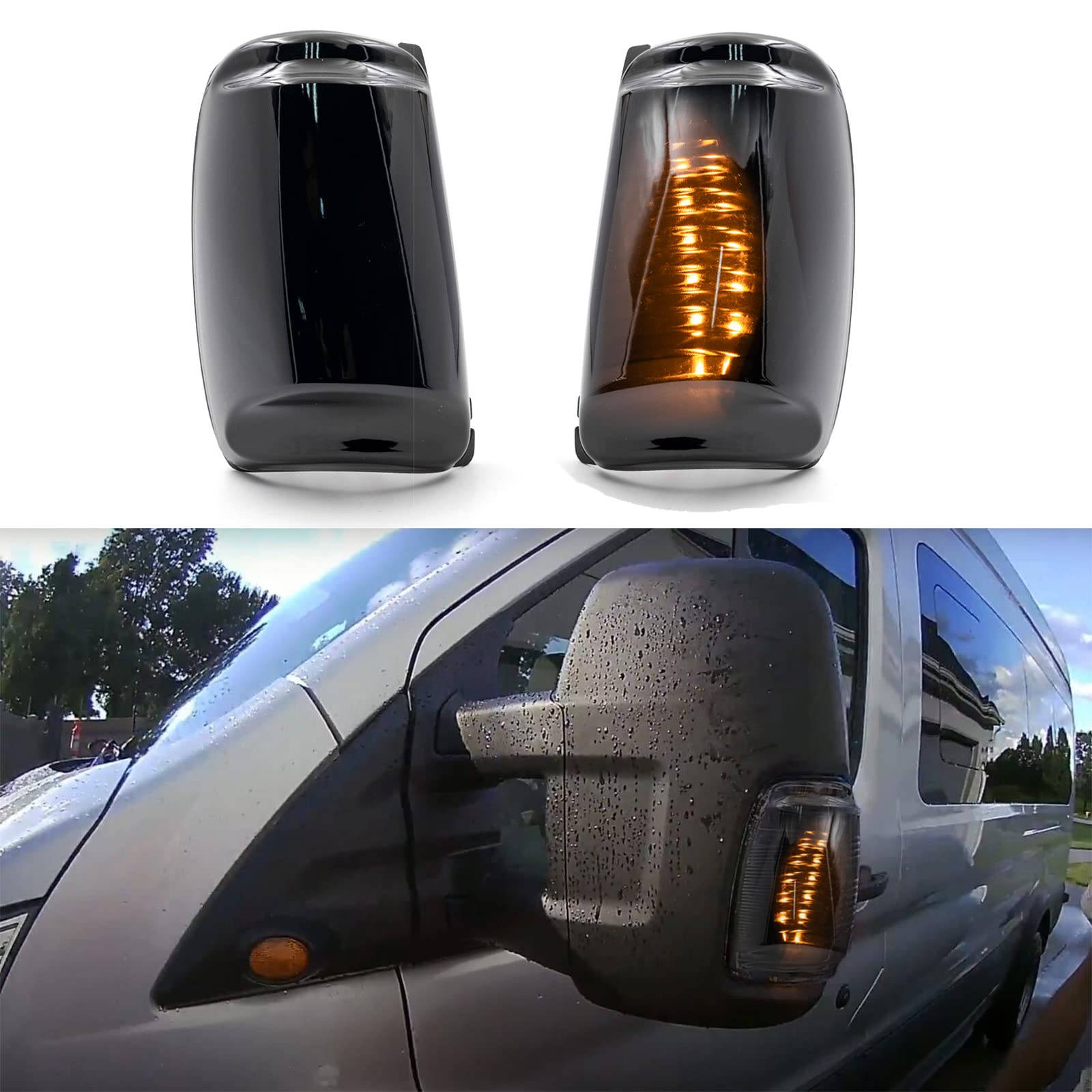 Luci a LED per specchietti laterali con indicatore di direzione per Ford Transit MK8 dal 2014 in poi, luci lampeggianti per specchietto retrovisore laterale