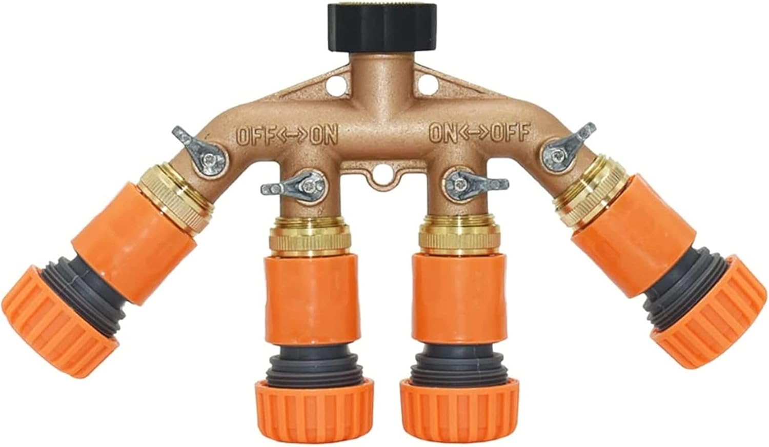 1/2 3/4 Inch Hose 2/4 Way Garden Tap Hose Splitter Brass Plastic Zinc Alloy Y Type Watering Pipe Connector Distributor 1Pcs