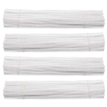400 Pieces Pipe Cleaners White Chenille Stem for DIY Art Craft Decorations 6mm x 12 Inch