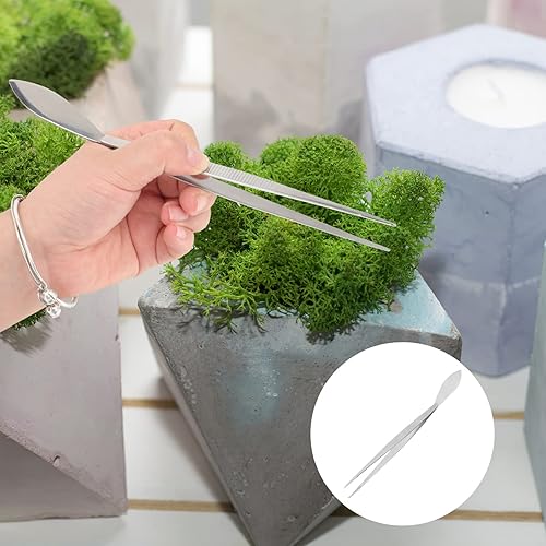 Miniatura 8 de Pinzas largas para manualidades, pinzas de acero inoxidable, pinzas para bonsái, pinzas rectas de mango largo con puntas dentadas, herramienta de