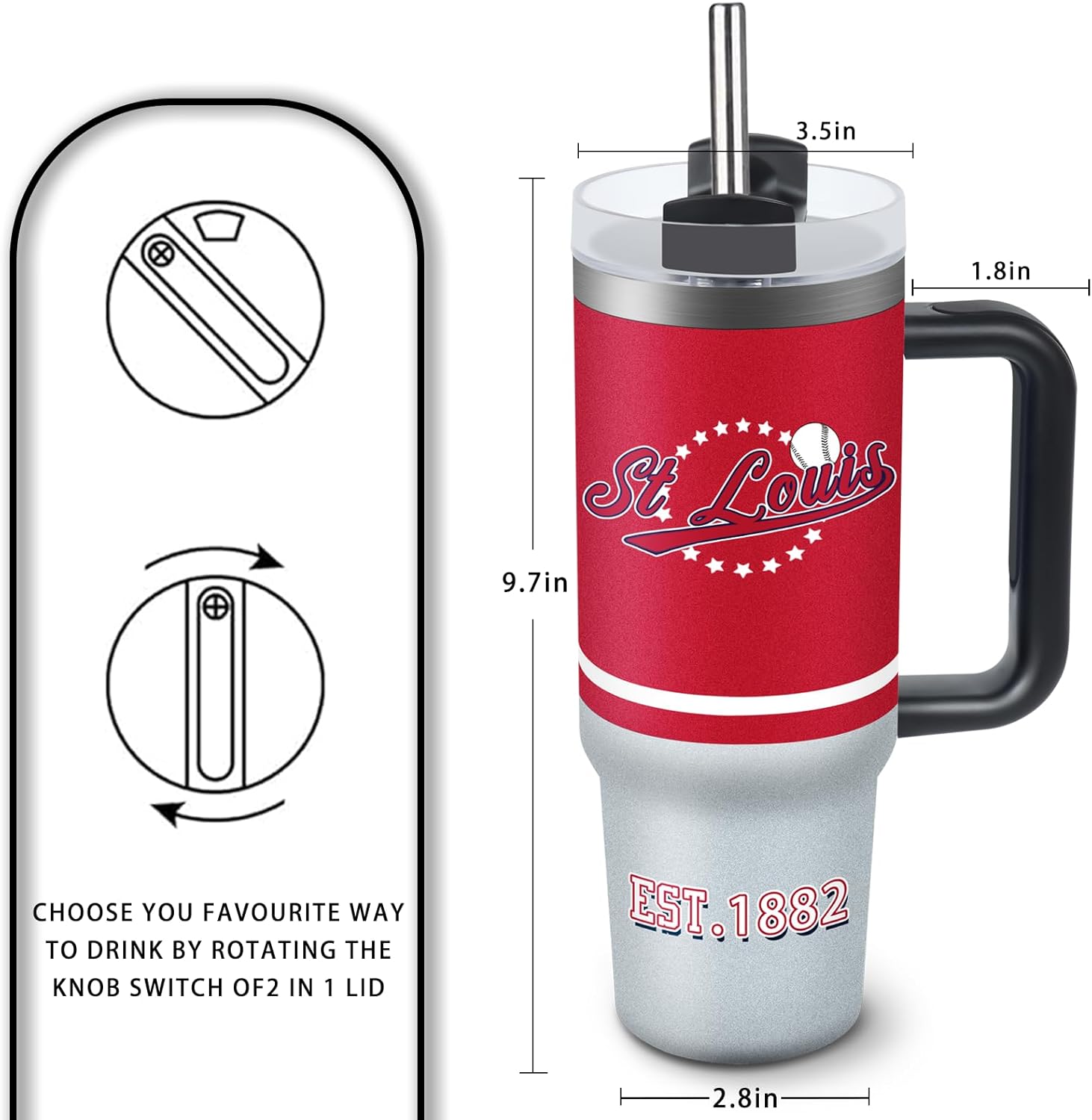 Tumbler 30oz Straight Skinny Car Cups With Insulated Cup Sleeve Portable Handle, Sports Travel Coffee Mug, Stainless Steel, Insulated,Classic Collection Gifts for Fans - Image 3