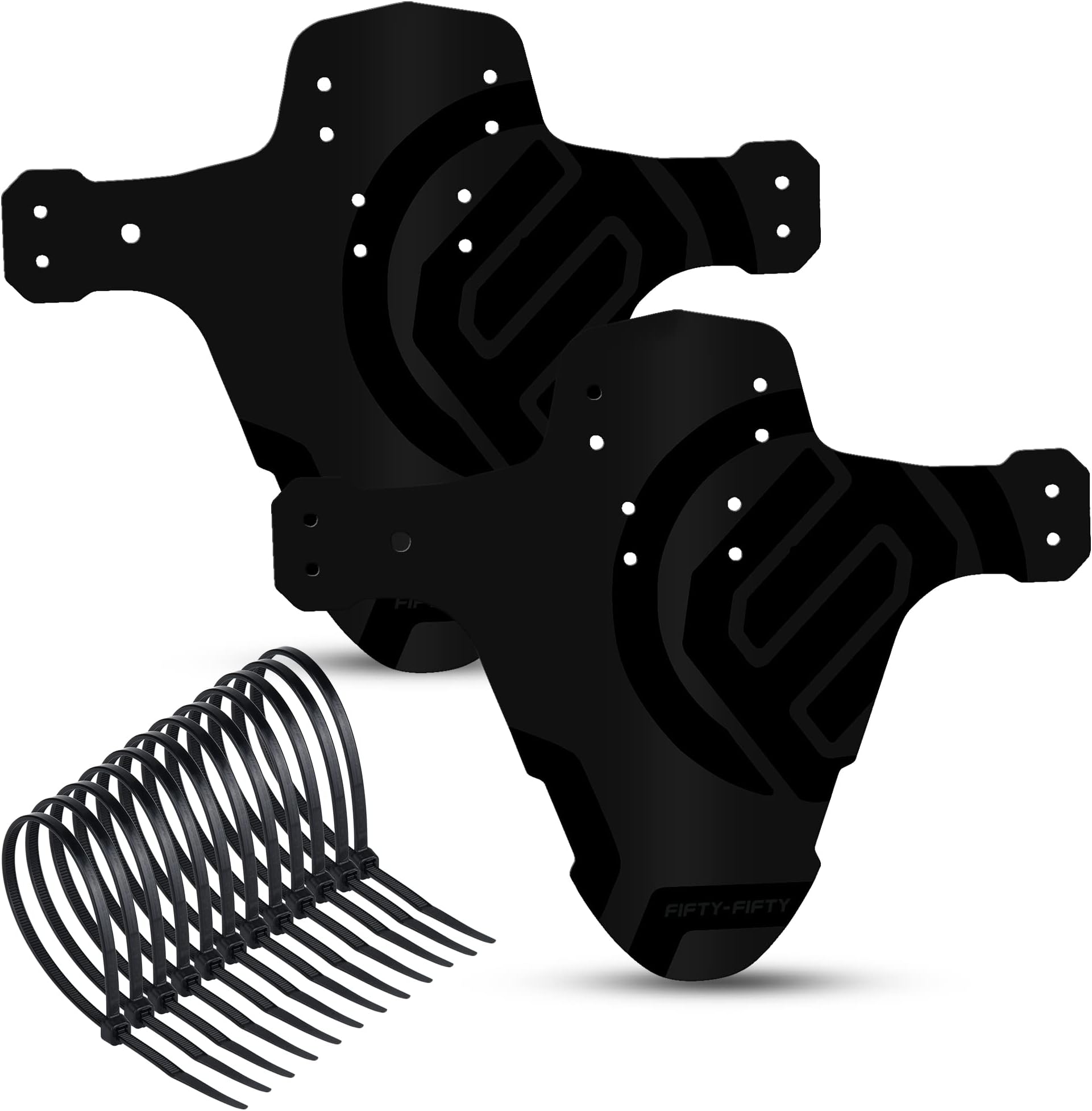 FIFTY-FIFTY Mountain Bike Fender, MTB Mudguard, Front and Rear Compatible Bicycle Mudguard, Fits 26", 27.5", 29", Plus Size and Fat Bike Wheel Sizes