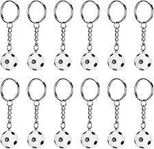 BIKING 12 x Football Keyring Football Ball School Carnival Reward Fillers Gift for Party Bag (Football Keychain, 12 Pack)