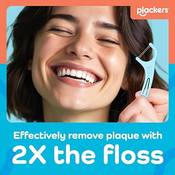 Plackers Twin Line Floss Picks with Tuffloss Fiber & FlipPick, Intense Mint, Double-Line Flosser for Effective Plaque Removal, 75 Count