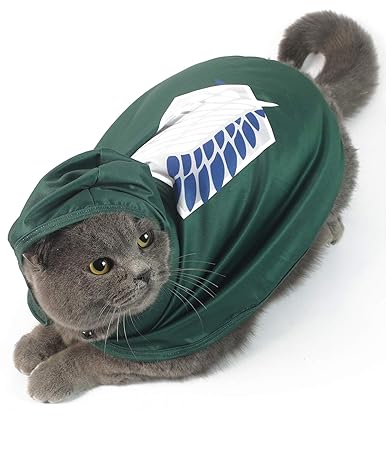 Impoosy Pet Costume Funny Cape Cat Clothes Cloak Anime Scout Soldier Hoodies Cosplay Cope for Small Dogs Cats Outfits (Large)