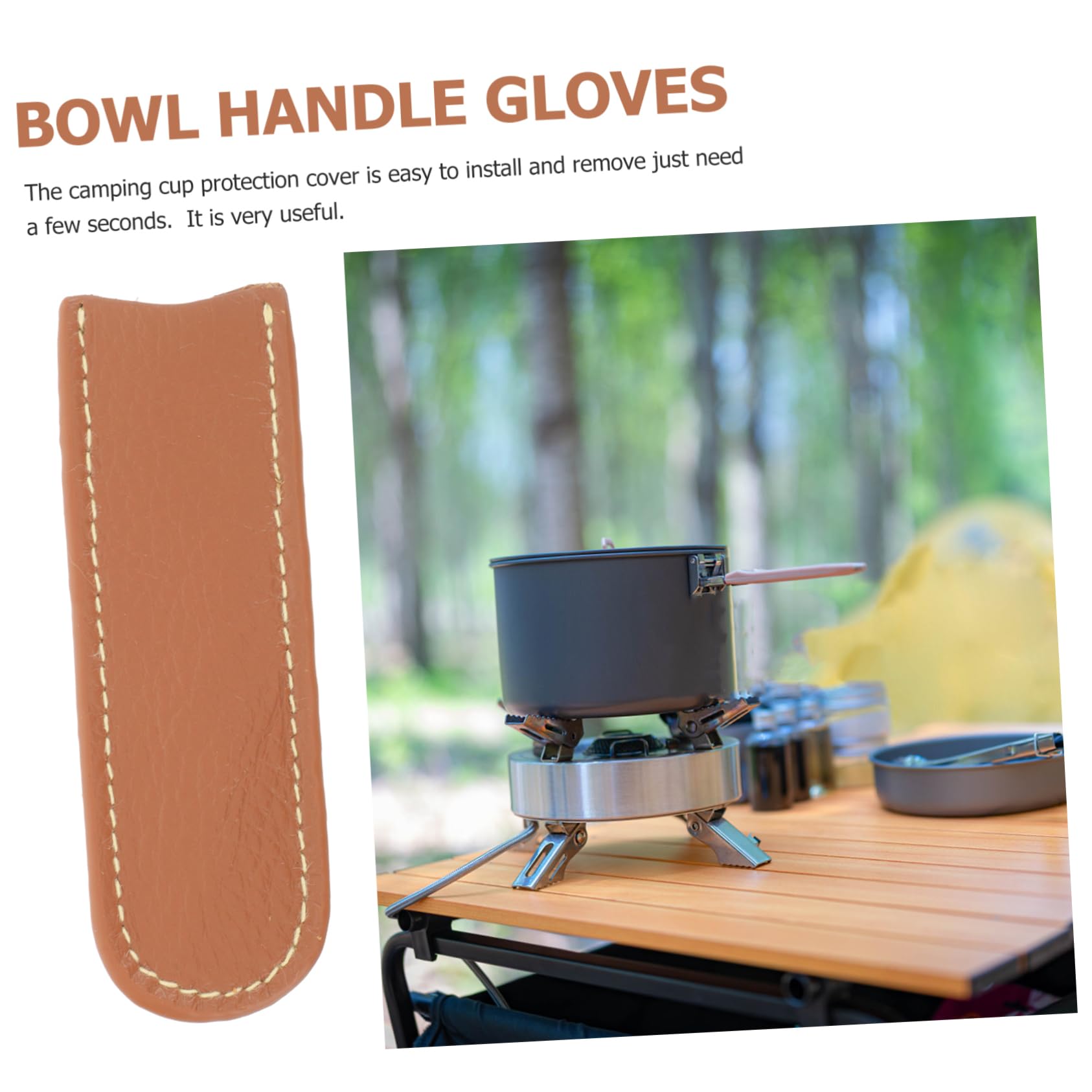 ARTSEWPLY Camping Cup Handle Cover Durable Sleeve for Heat Protection Scalding Grip Protector for Camping Bowls and Cookware Handles Fits