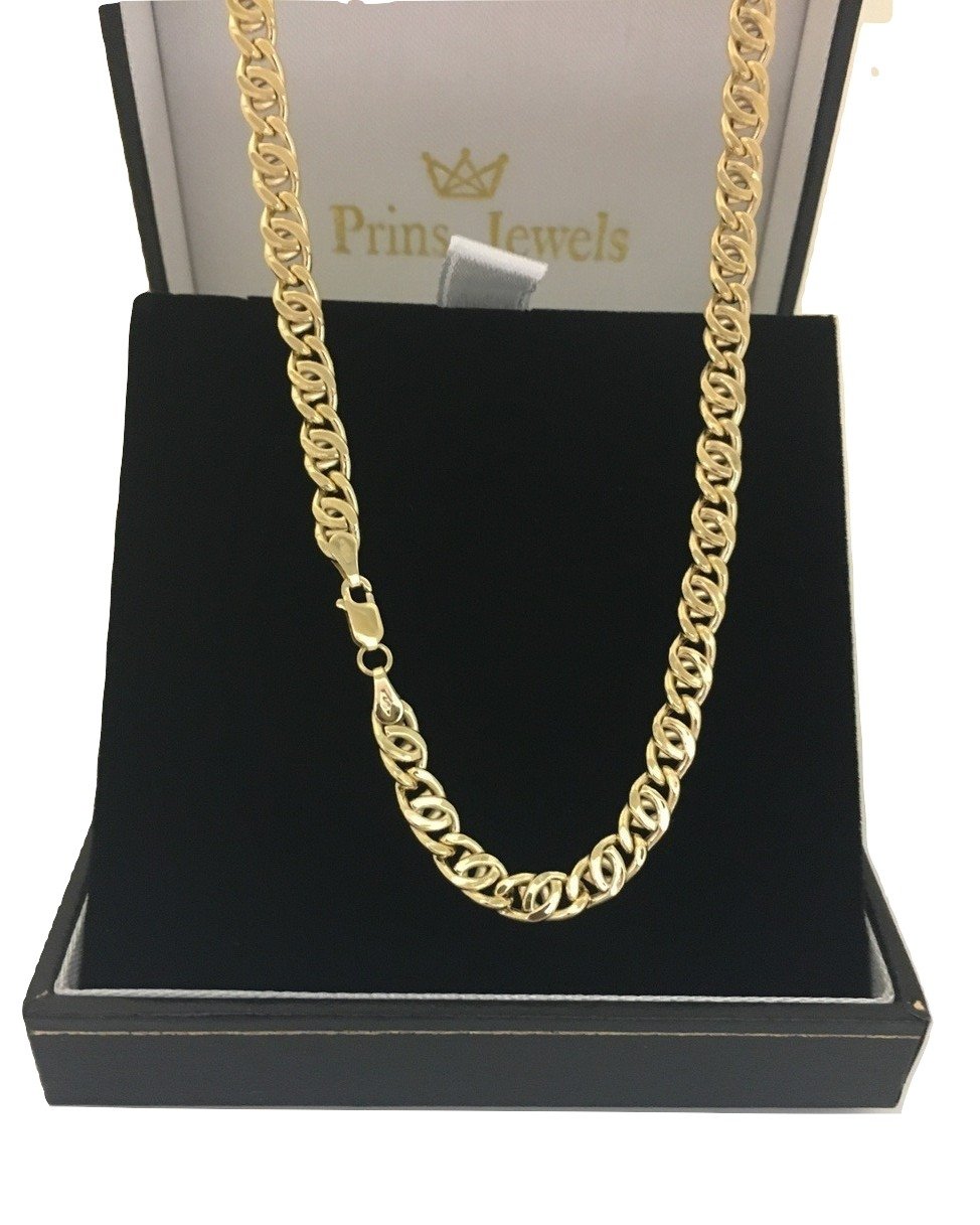 PRINS JEWELS Łańcuszek z żółtego złota próby 585, 14-karatowe złoto próby 585, uniseks, szerokość 4 mm, długość do wyboru, Złoto, Diament
