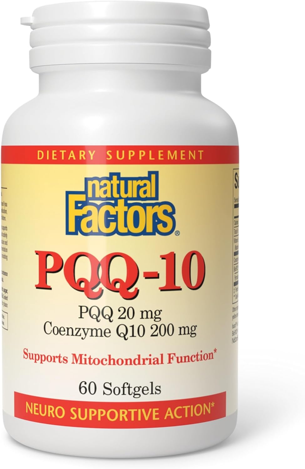 Natural Factors, PQQ-10, Supports Energy and Healthy Aging, Dietary Supplement, 60 softgels (60 servings)
