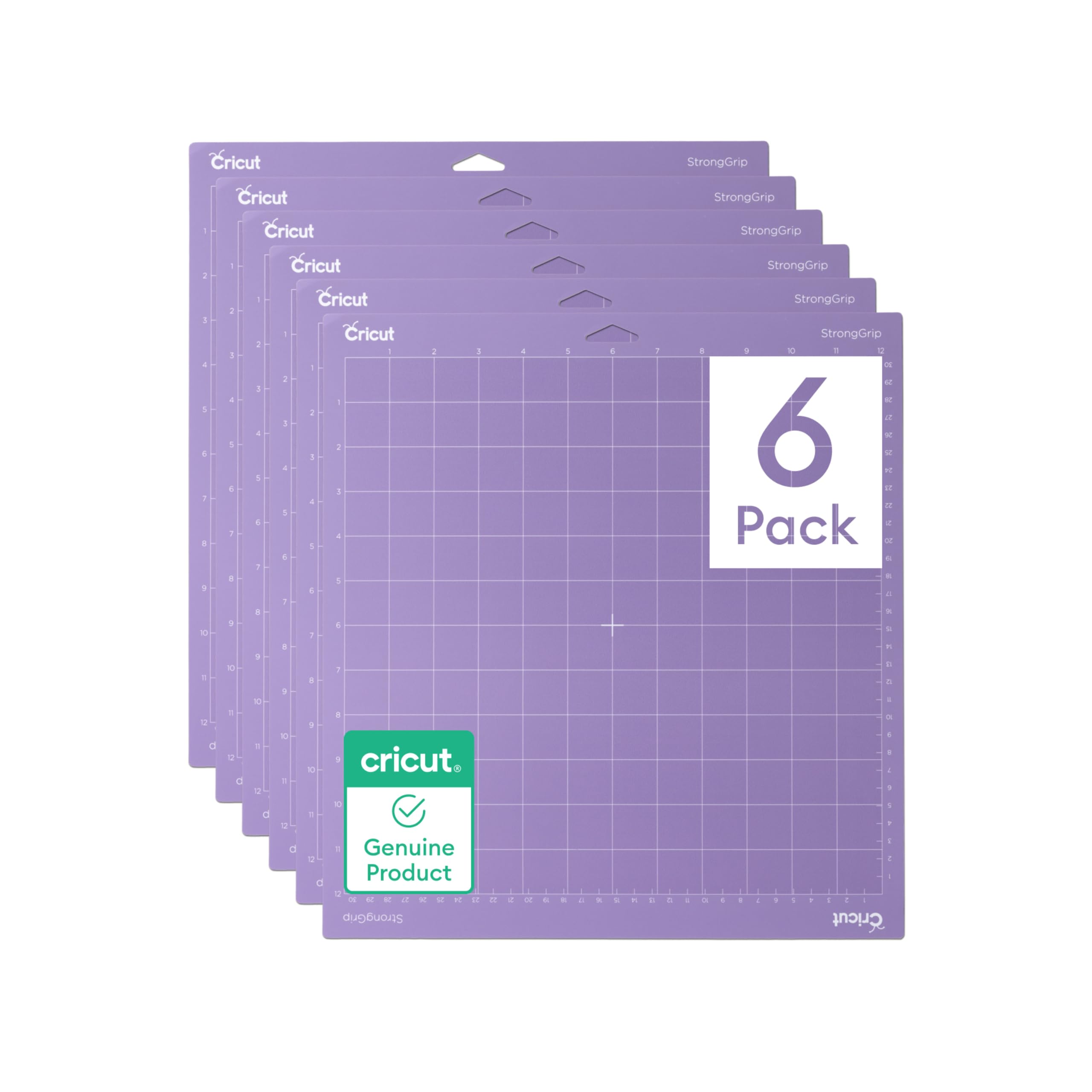 Cricut StrongGrip Lot de 6 tapis 30,5 x 30,5 cm, 12" x 12", Violet Clair