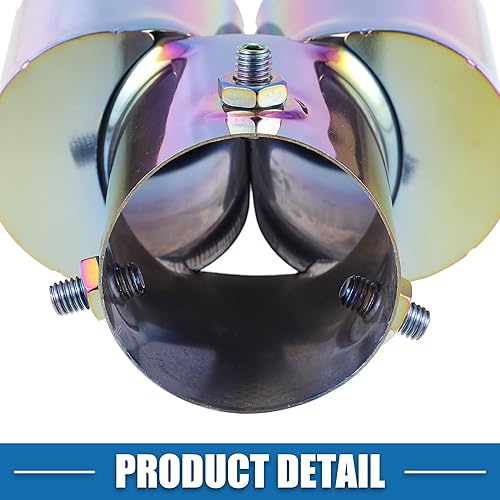 Miniatura 7 de Tubo de escape doble para automóvil, doble salida, diámetro aplicable, 2.4 pulgadas, tubo de escape universal, punta de silenciador, tubo de escape