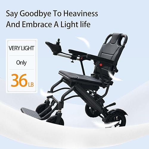 Miniatura 2 de A03D Silla de ruedas eléctrica plegable ligera para adultos, personas mayores, pesa solo 30 libras, sillas de ruedas eléctricas inteligentes,