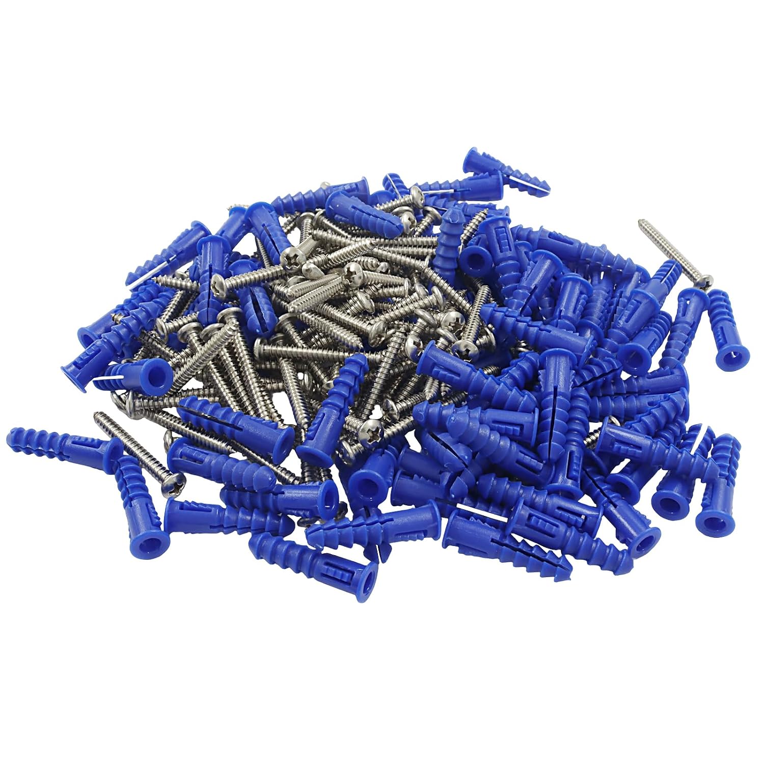 Drywall Anchors and Screws Kit, 100 Pcs, #8-#10 1" White