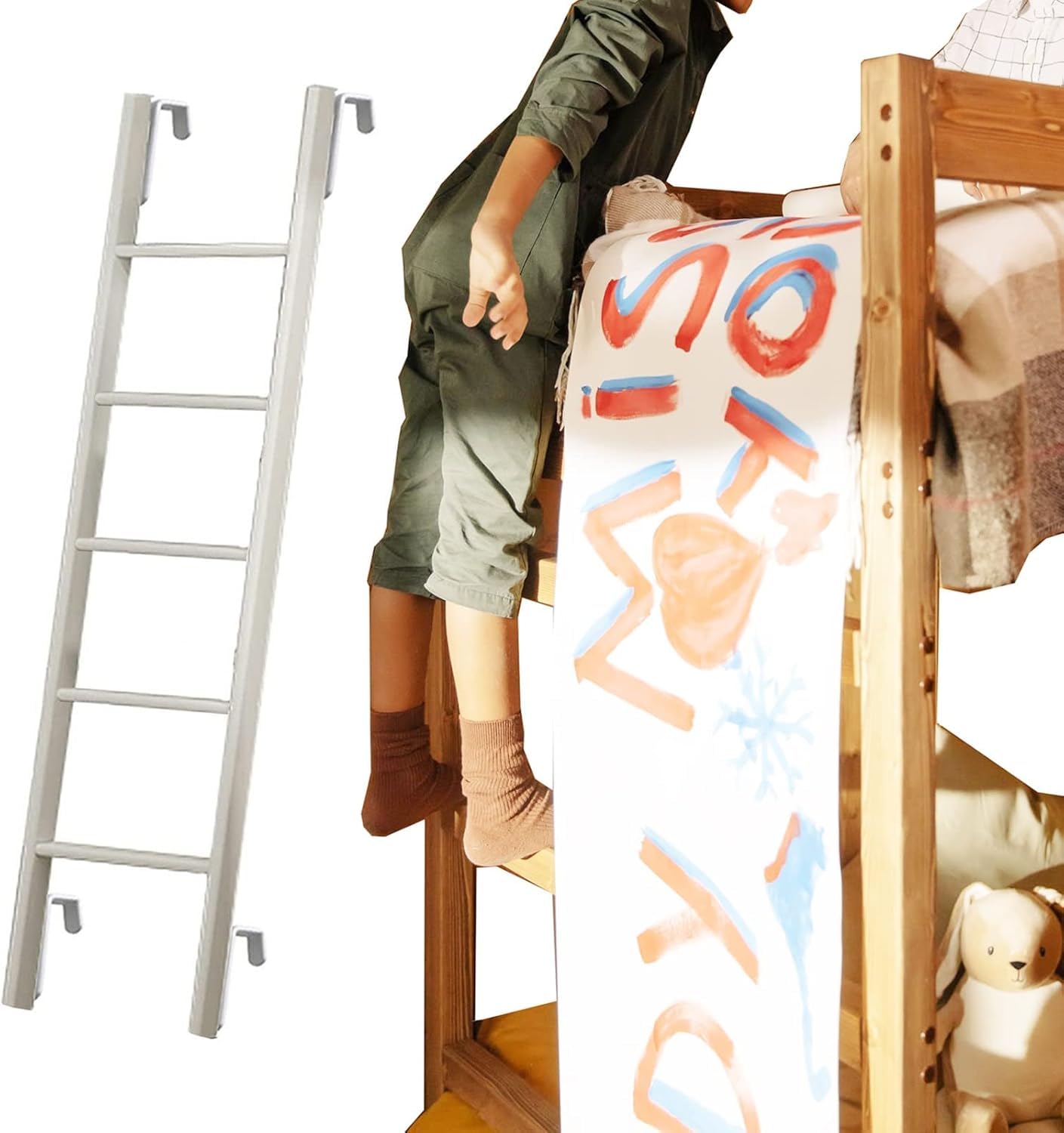 Échelle de lit superposé réglable 150 cm échelle robuste pour mezzanine