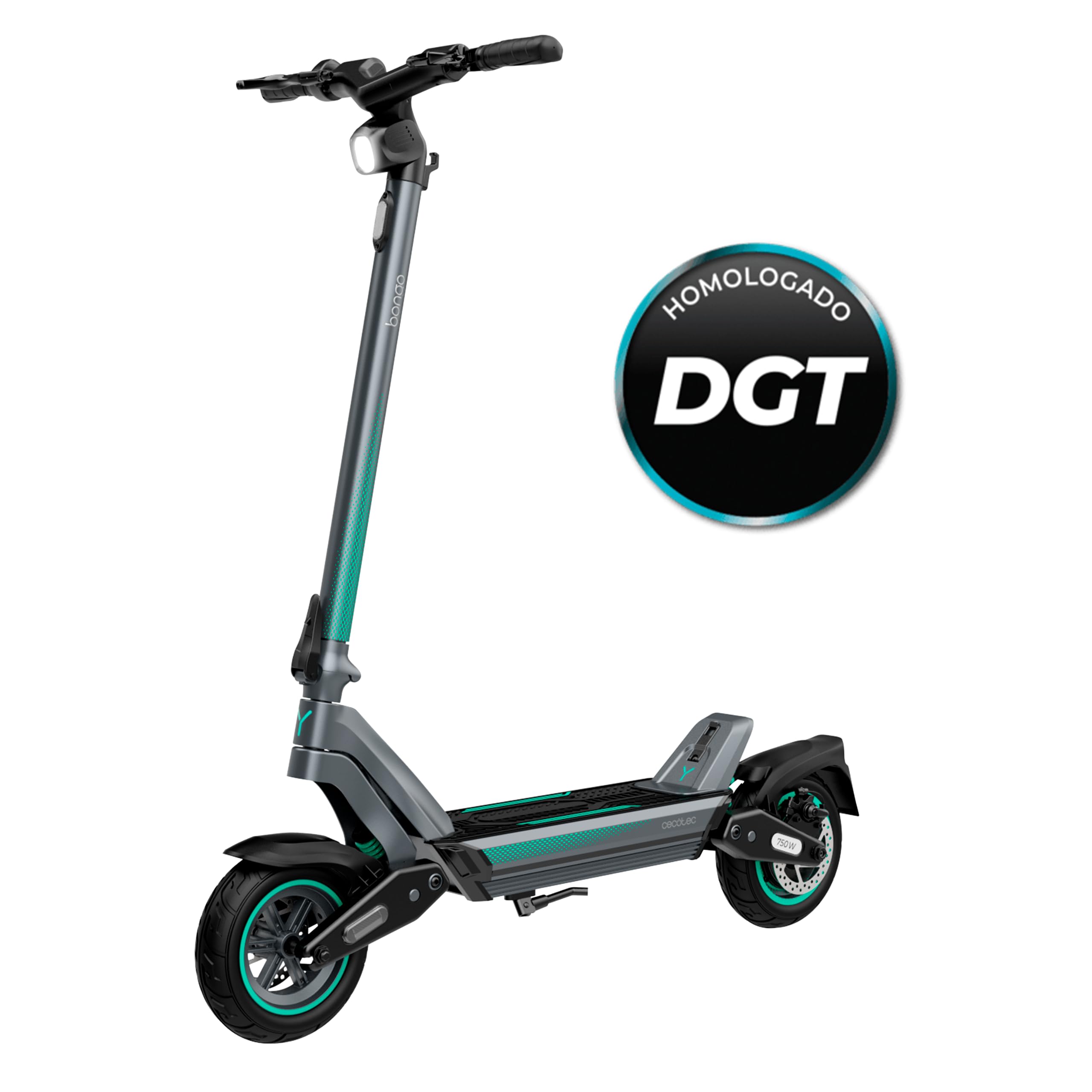 Cecotec Patinete eléctrico Bongo Serie Y45, Motor 750 W (350 W Nominal), Autonomía de 45 km, Tracción Trasera, Ruedas 10", e-ABS, Doble suspensión, Homologado según normativa española.