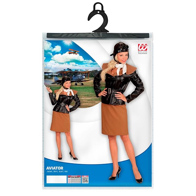 Foto 5 de 6 de W WIDMANN MILANO Party Fashion - Disfraz de aviadora retro, piloto, chaqueta, falda, bufanda, sombrero…