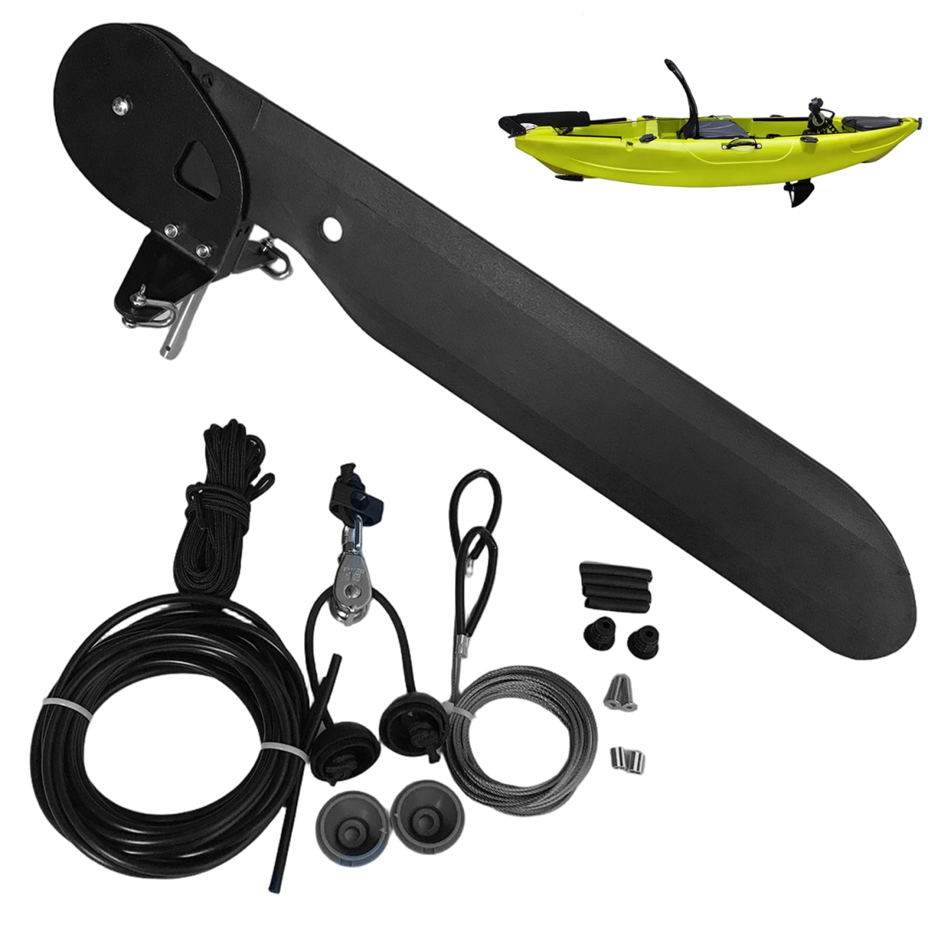 Kajak-Ruder-Set – 1 Set mit Zubehör, robuster, robuster Lenkersatz für Angelboote, Kanus und Boote