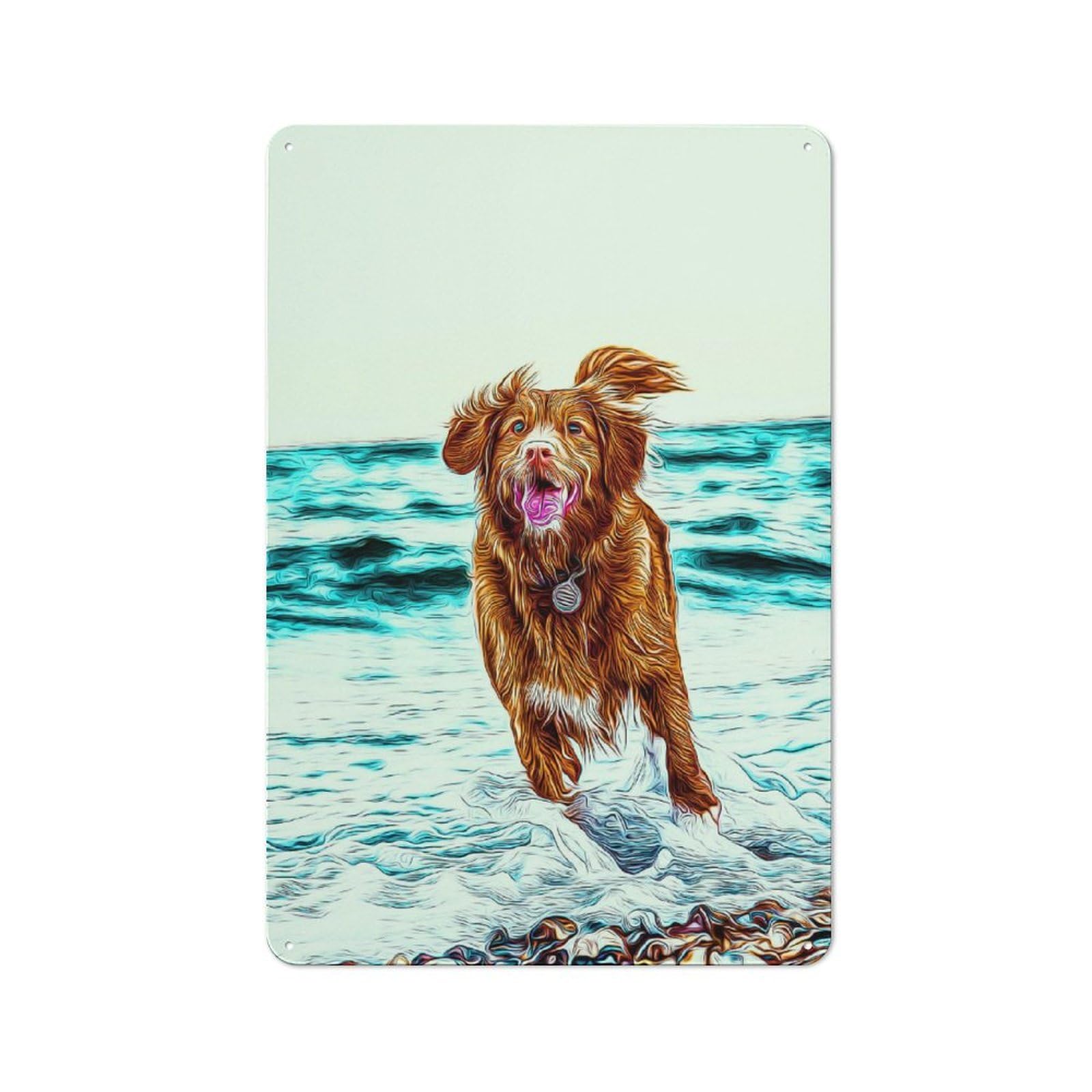 Junmoney Style-9 Casual Tolling Retriever Garden Room Metal Sign 30X20cm, Porch Wall Decor For Conservatory, Home Bar Or Utility Room