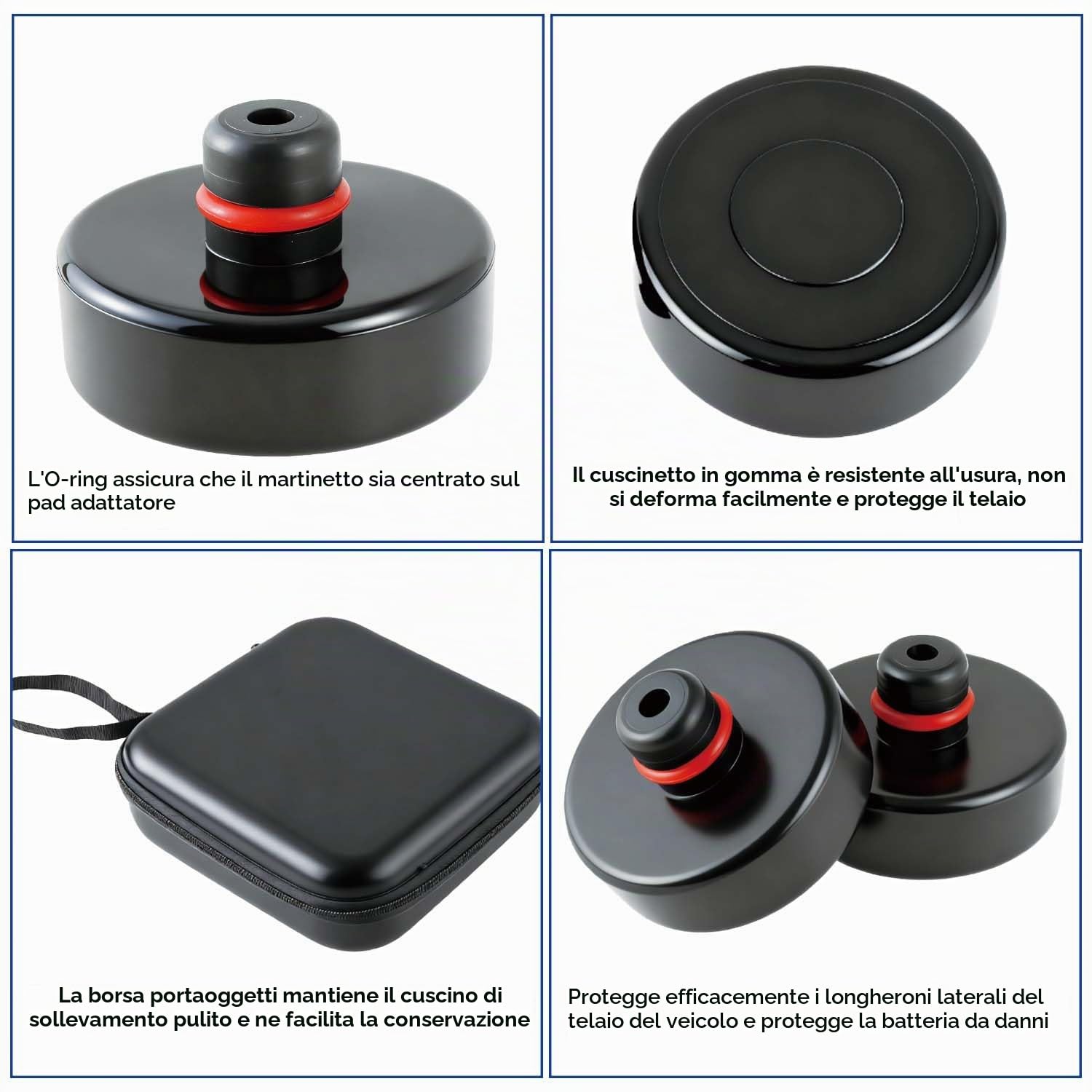 4 Pezzi Tampone in Gomma per Cric Per 3/Y/X/S,con scatola portaoggetti | Attrezzo per Cric per Telaio, Accessori Tesla, per Tesla Model Y, Juniper Model 3, Highland S e X