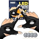 PARIGO LED Flashlight Gloves, Novelty Stocking Stuffers for Men, Christmas Gifts for Teens Boys Dad Husband Grandpa Him Men Who Have Everything, Cool Gadgets Tools for Car Repairing, Fishing, Camping