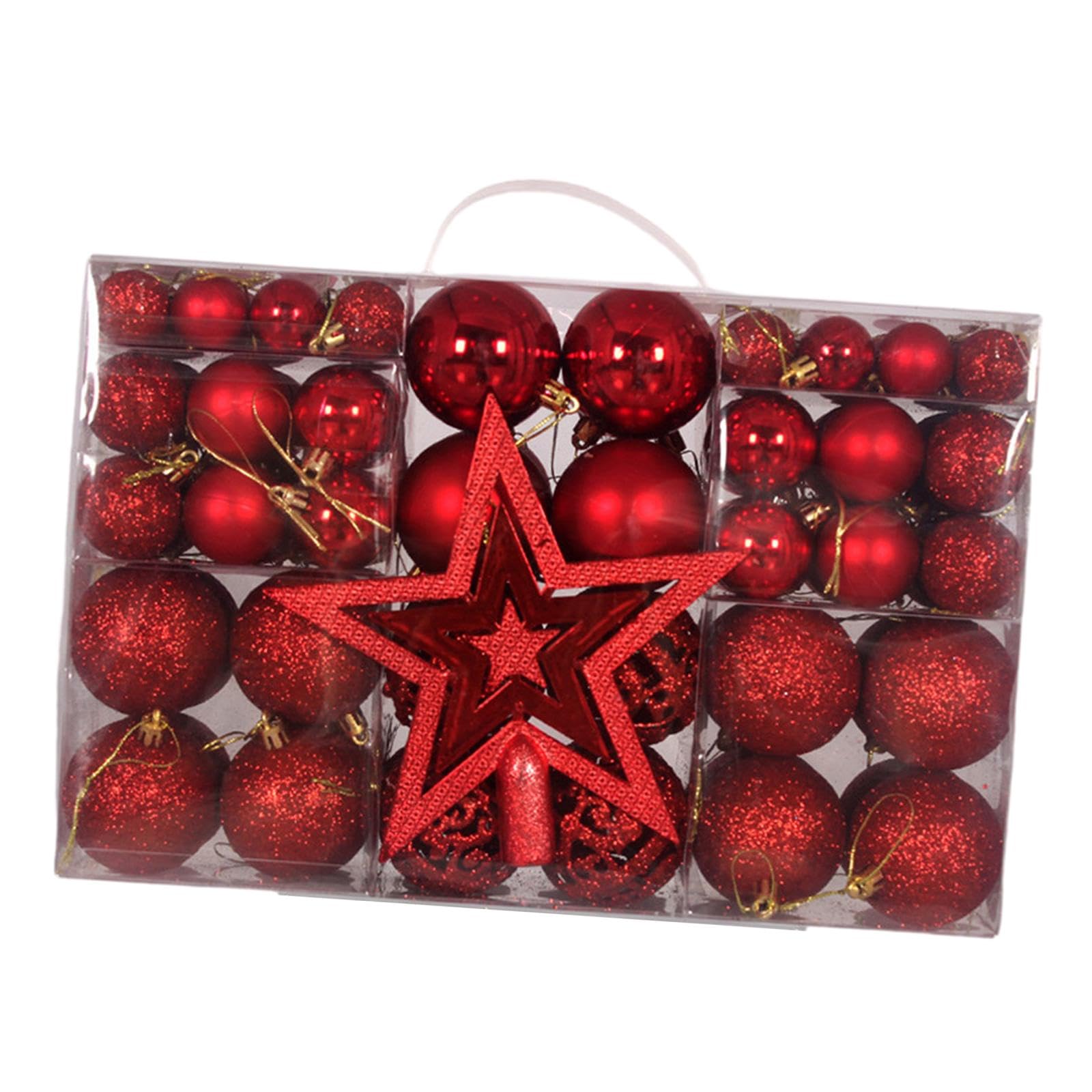 101 Palline di Natale per Feste, Stelle, Lavoretti, Riutilizzabili, Leggere, Da Appendere, Ideali per Decorazioni, Rosso
