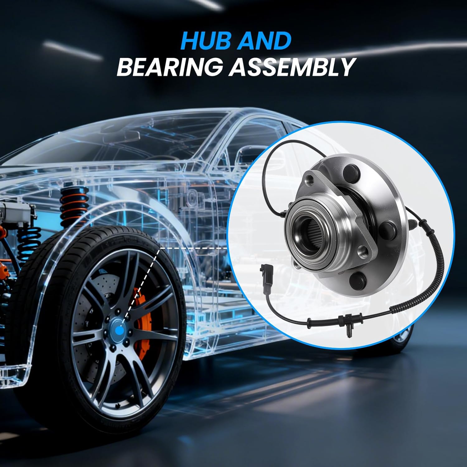 515151 Front Wheel Bearing and Wheel Hub Compatible with 2012-2018 1500, 2019-2022 1500 Classic 2012 2013 2014 2015 2016 2017 2018 2019 2020 2021 2022 Wheel Bearing Hub Assembly 5 Lugs w/ABS