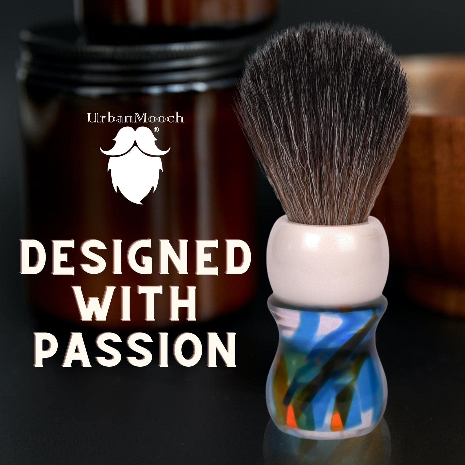 UrbanMooch Luxury Soft Shaving Brush For Men | Ultra Soft & Absorbent Bristles | Cruelty Free | Creates Rich Lather | Handmade In India for A Smooth Shave | Knot Size 22 MM - Image 2 thumbnail
