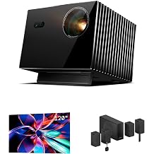 AWOL Valerion VisionMaster Max 4K Laser Home Theater Projector Bundle with ThunderBeat 4.1.2 Sound System,120" PureVision Fixed Frame Projector Screen,Ceiling Mount&HDMI 12m