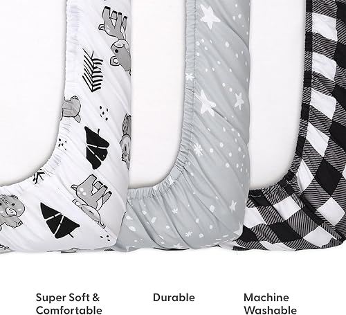 Miniatura 4 de The Peanutshell Paquete de 3 sábanas bajeras de corral suaves y transpirables para bebé, niño o niña, para colchón Pack N Play, se adapta a