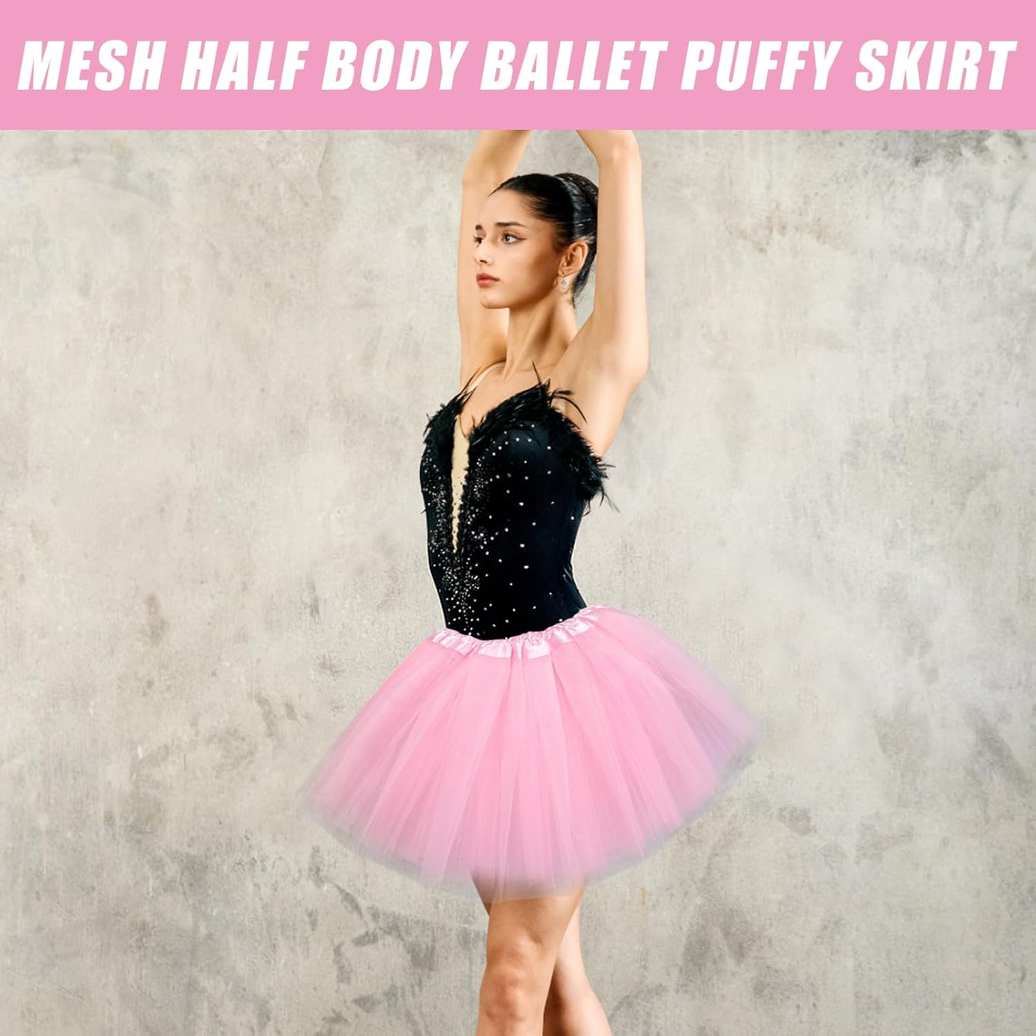 2 Packs Women's Ballet Tutu Skirt - Fluffy Tulle Dance Skirt for Dress-Up Birthday Christmas Tutu Costume for Women