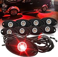 Vista 11 de SUNPIE 8 cápsulas de luces de roca de conexión rápida azul, cables de extensión de 4M para cada luz, 3 chips de alta potencia, almohadillas