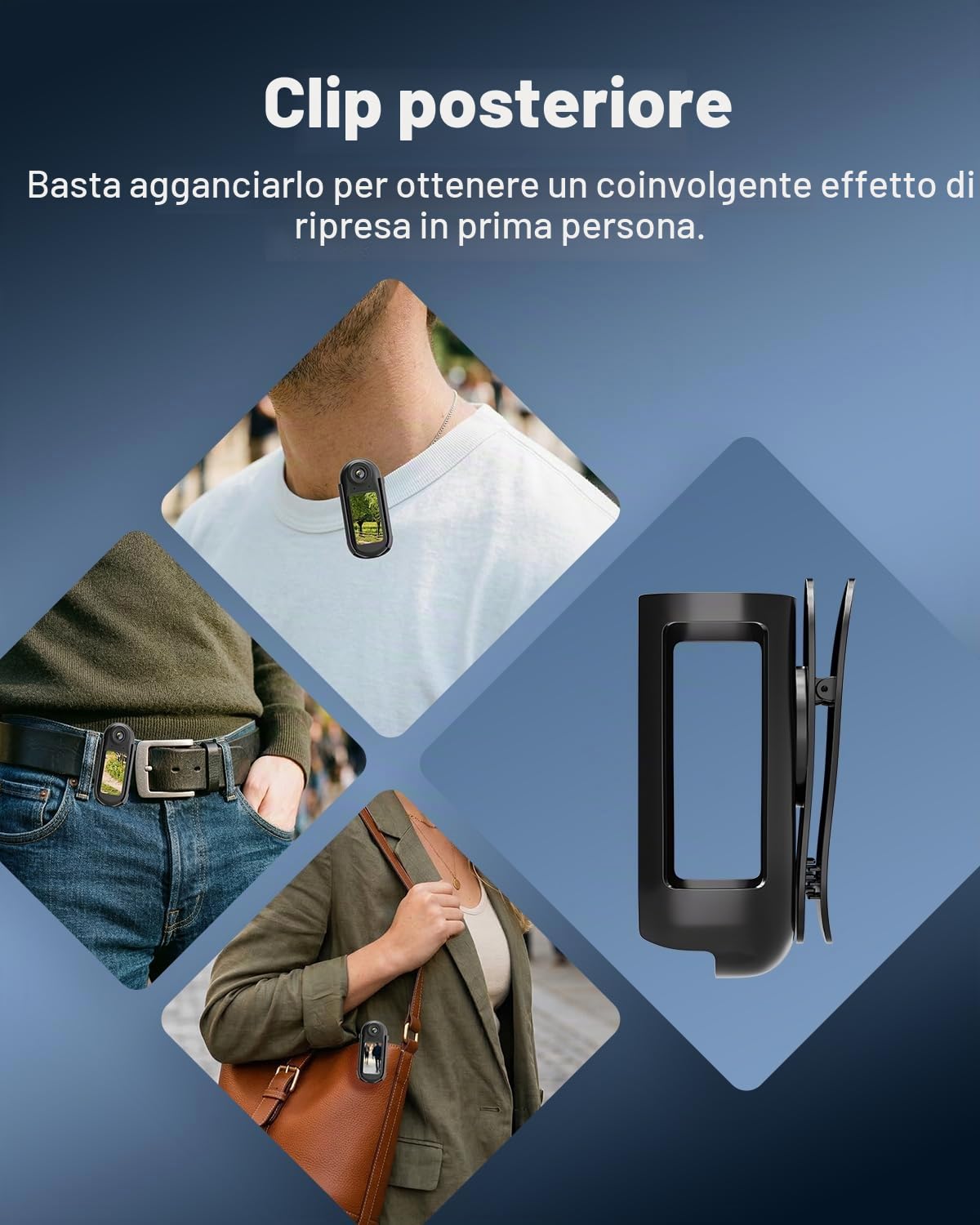 Mini Action Cam 4K WiFi, body camera portatile 128 GB, dimensione pollice | cordino magnetico, registrazione vivavoce, fotocamera per animali domestici, viaggi, lavoro, sport acquatici