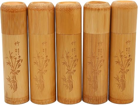 Set of 5 Small Bamboo Scattering Urns Tube for Human Ashes,Mini Bamboo Spreading Cremation Tube Urn for Pet Dog Cat Ashes
