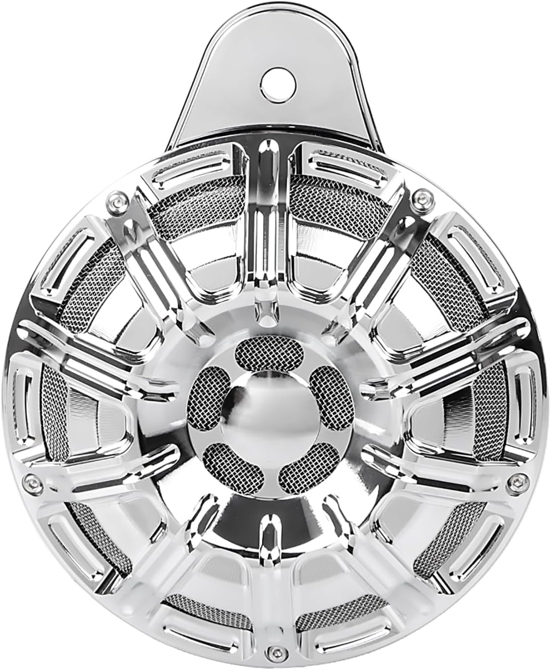 110dB Chrome Horn Speaker Cover For Harley Big Twin (Evo/Twin Cam/M8,such as Electra Glide Road Glide Road King Street Glide...) 1991-2023 Iron 883 Sportster 1200/883 2007-2023