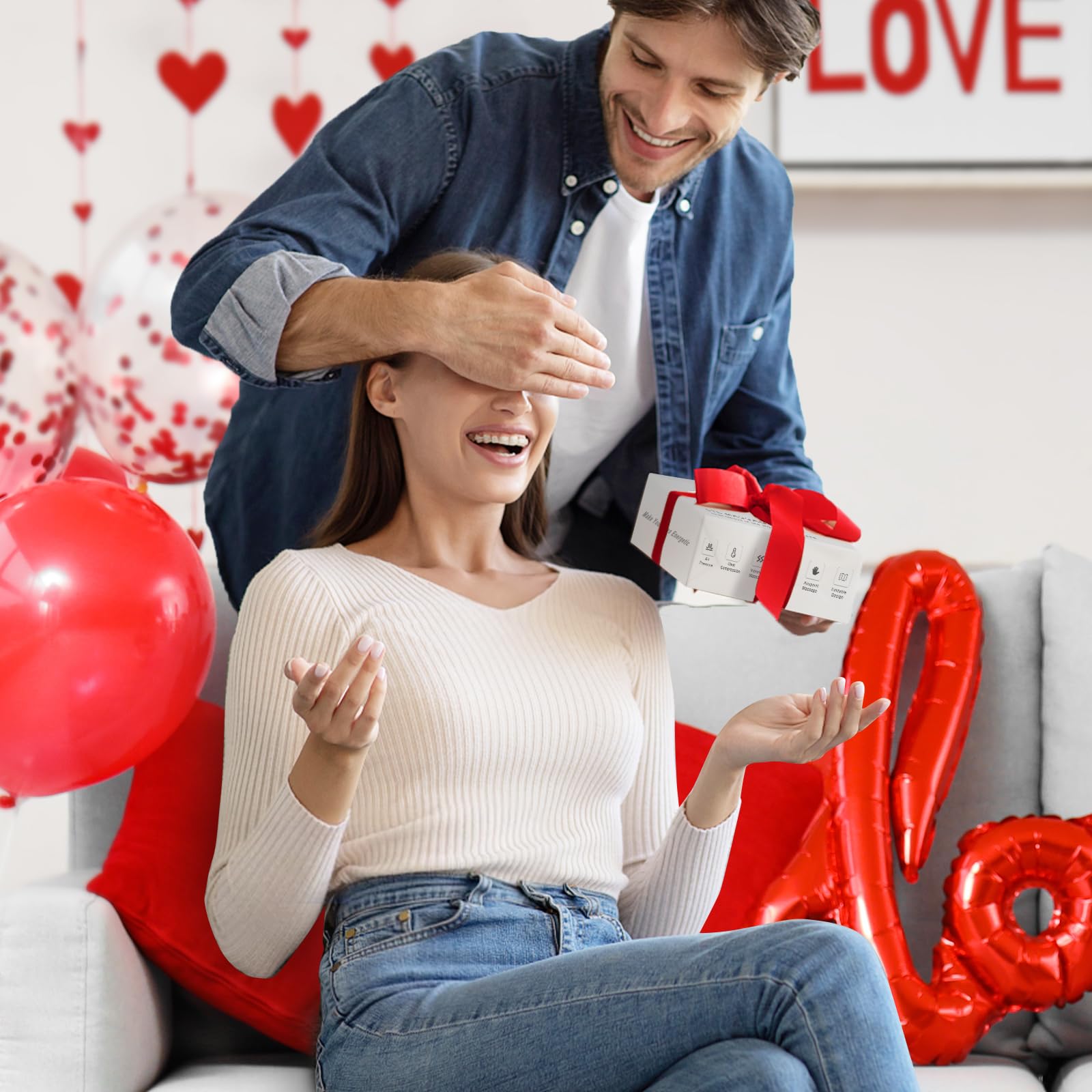 NOWWISH Augenmassagegerät mit Wärme, Vibration und Bluetooth-Musik zur Linderung von Migräne-Kopfschmerzen, schnurlose beheizte Augenmaske mit 6 Massagemodi, Entspannung, Muttertagsgeschenke für