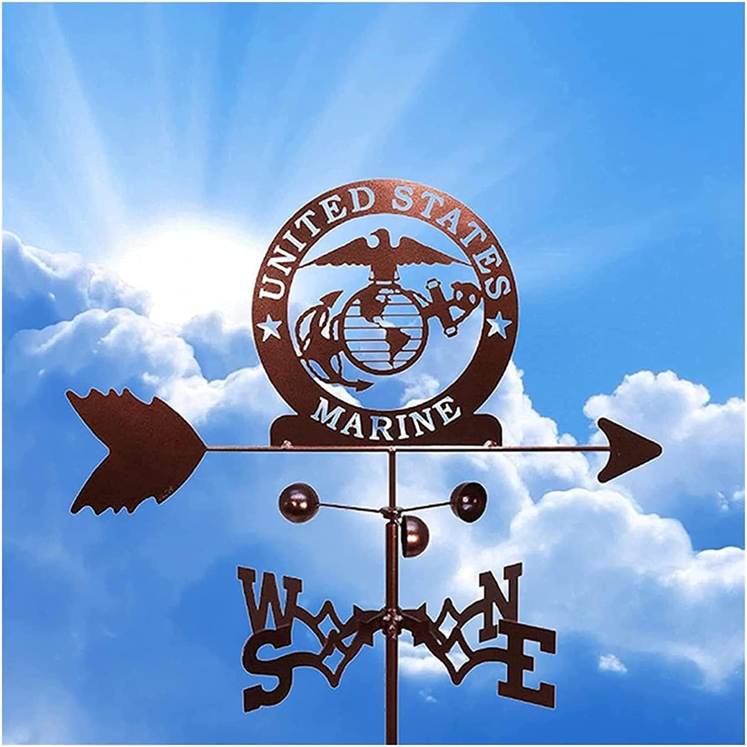 Metal Weathercock Garden Metal Weathervane with Animal Pattern Wind Vane