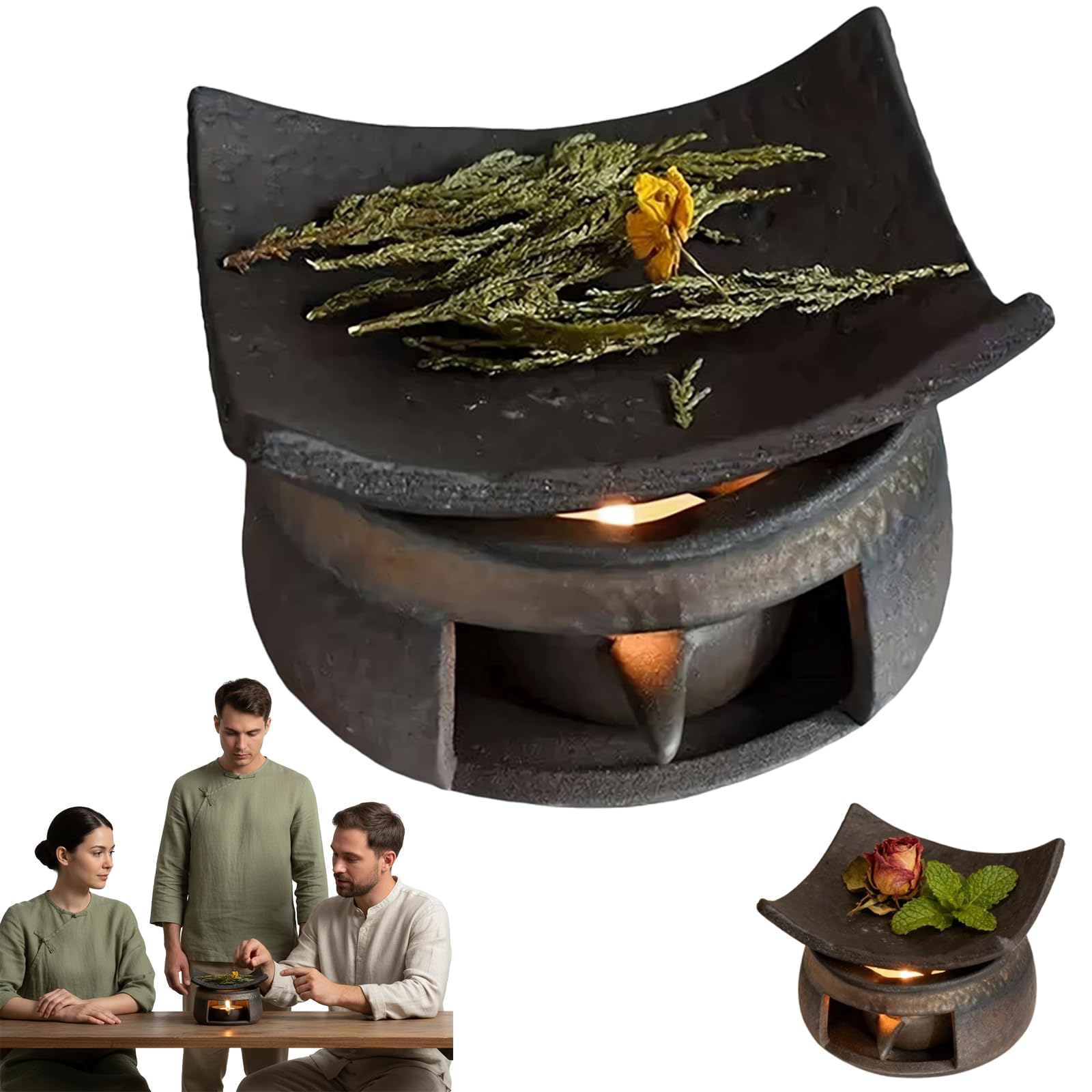 Amazon.com: Ceramic Aromatherapy Stove & Herb Burner - Multi