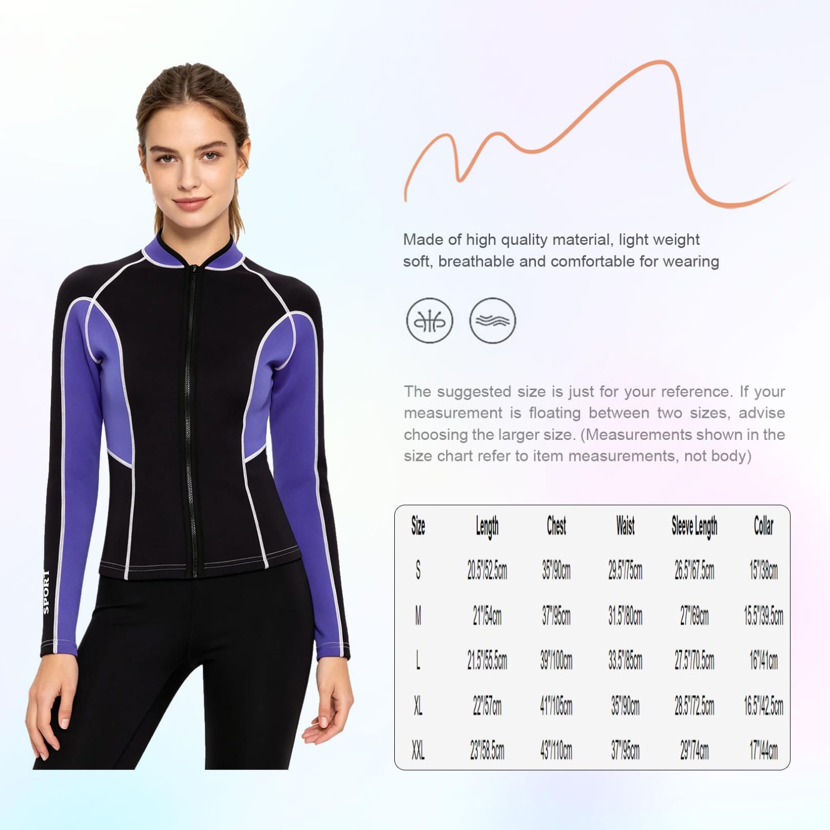 Agoky Donna Costumi Bagno in Neoprene Mm Adulti Immersione Donne Swimwear | Colletto Alto,Manica Lunga,Color Block,Paddle,Nuotando,Costume Da Bagno Per Surf Nuoto Immersione Spiaggia,Attività Acquatica