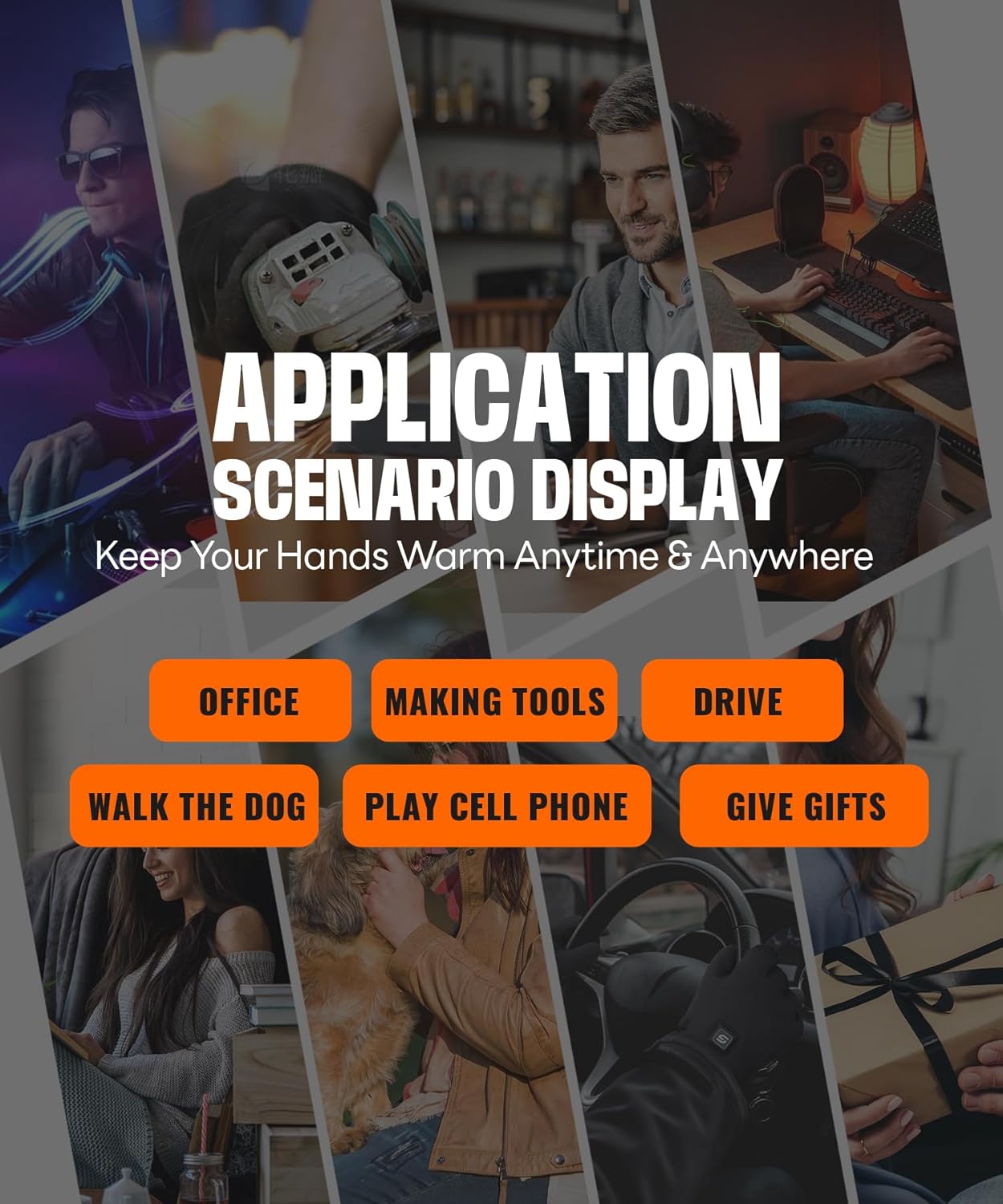 Heated Gloves for Men Women Rechargeable with 7.7V 2400mAh Battery Fingerless Thin Mittens Winter Work Typing with Light-Off Design - Image 7