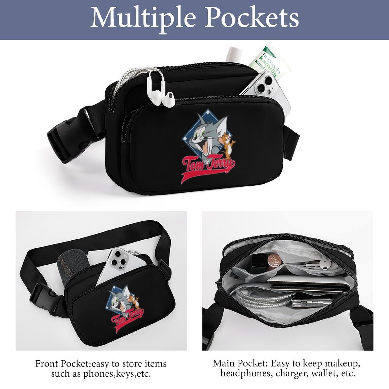 Amazon.co.jp: トムとジェリー ウエストバッグ ウエストポーチ メンズ