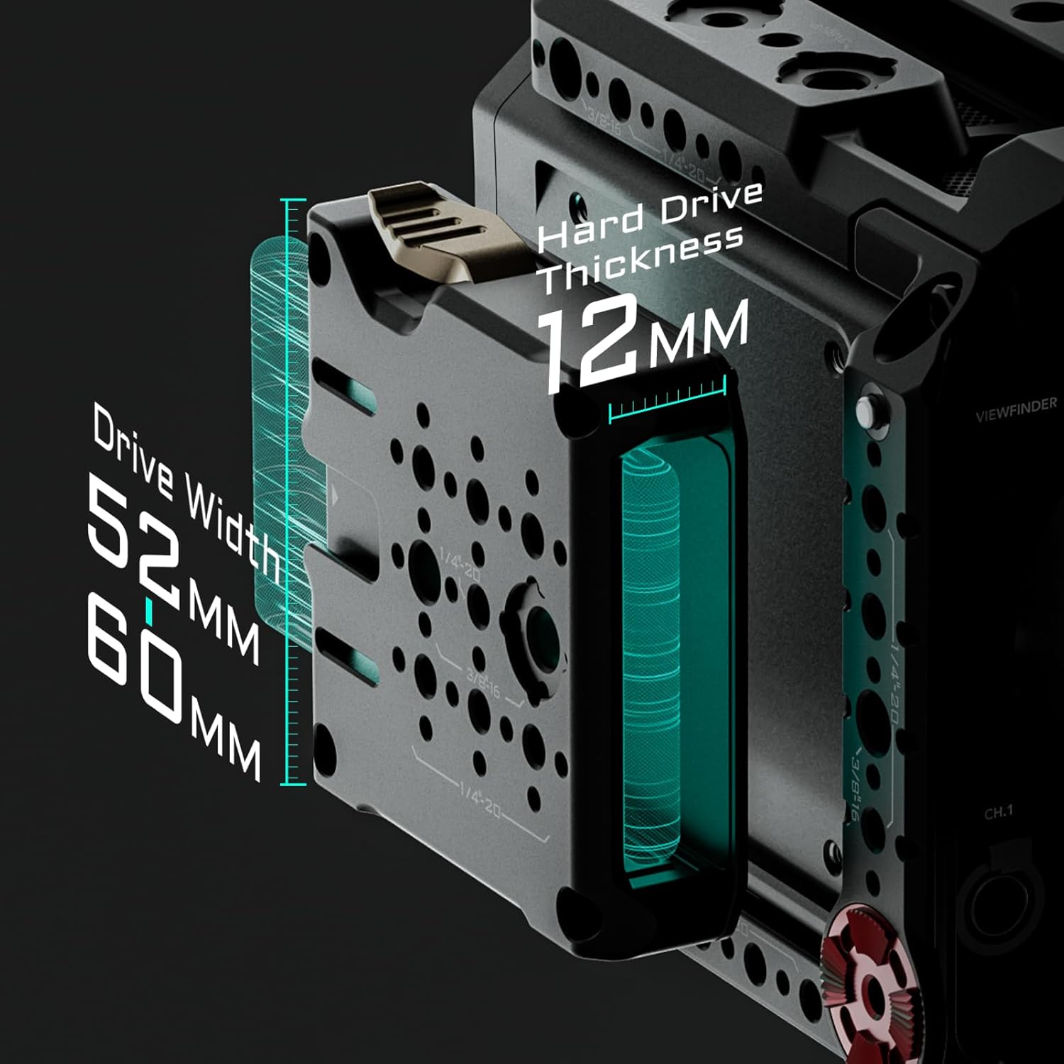 Vidinis view of the Tilta Full Camera Cage showing the design for heat dissipation, ensuring camera cooling performance.