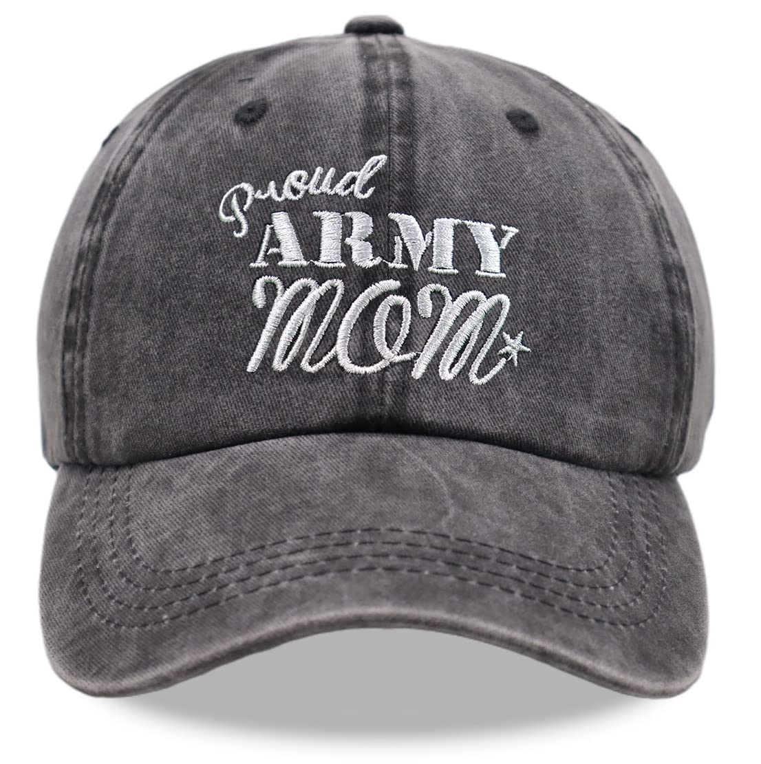 KamapleProud Army Mom Mom Hat Baseball Cap Washed Denim Cotton Adjustable Hat Dad Hat Great Gift for Mother's Day