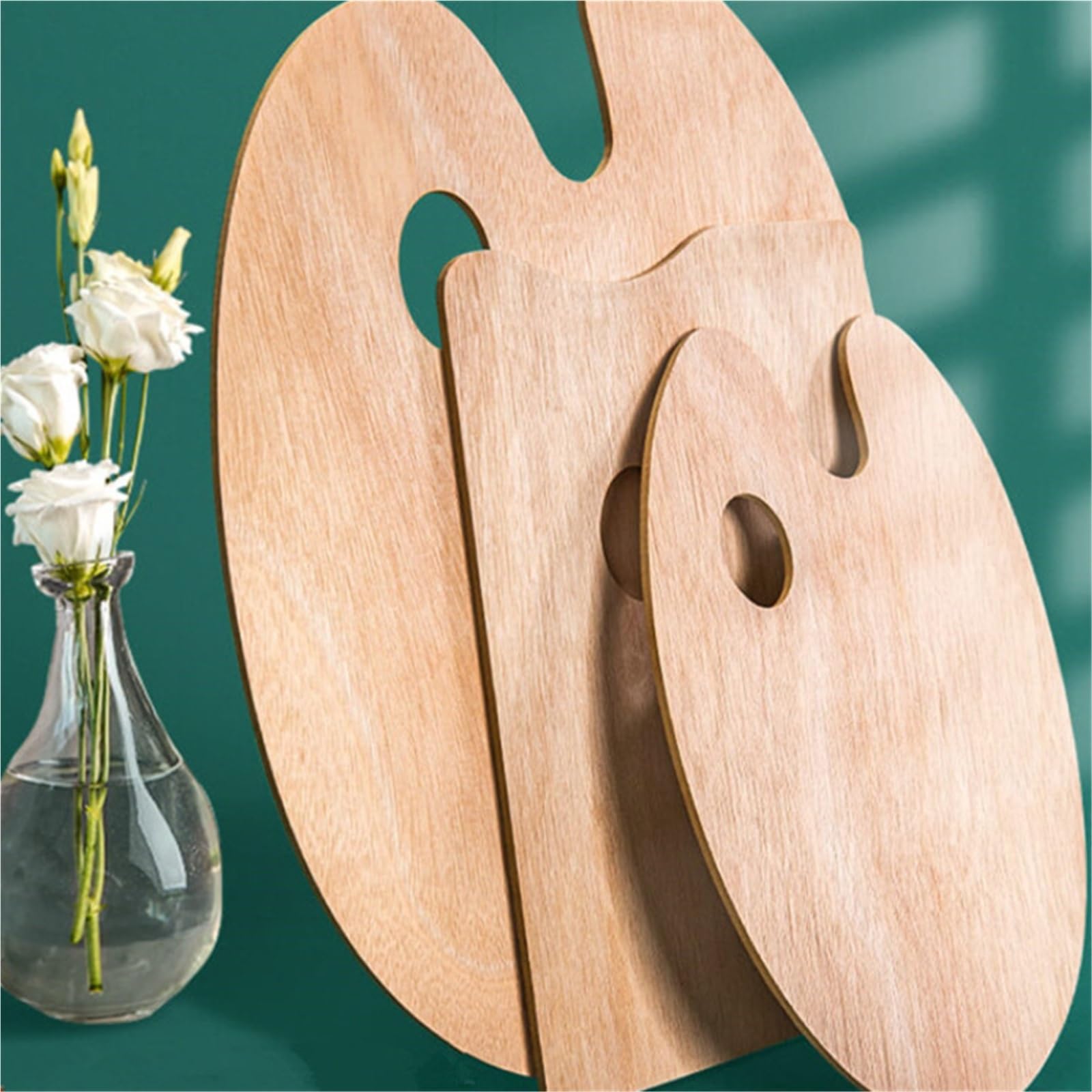 Tavolozza Ad Olio for Pittura In Legno for La Pittura | Vassoio a guazzo piatto ovale quadrato liscio palmare(Oval large)
