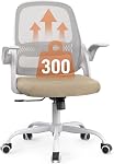 LukkDys Ergonomic Mesh Office Chair with Flip-Up Arms, Adjustable Height, Breathable Mesh Back & Thick Cushion Seat, 360° Swivel Rolling Computer Desk Chair, BIFMA Certified, Supports 300 lbs (Pink)