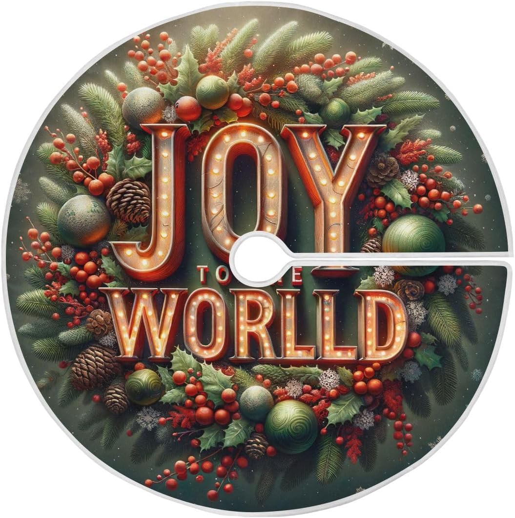 Tree Skirts Christmas Wreath Flowers Tree Skirt Modern Floor Mat Rug