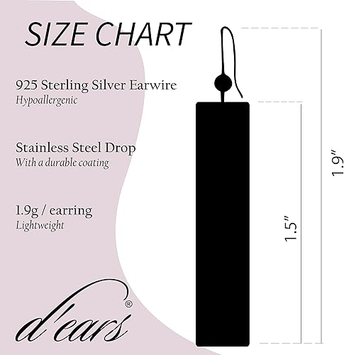 Miniatura 2 de Aretes de óxido azul, cuelgan 2 pulgadas fabricados en Estados Unidos por d'ears, alambres de plata de ley, Metal