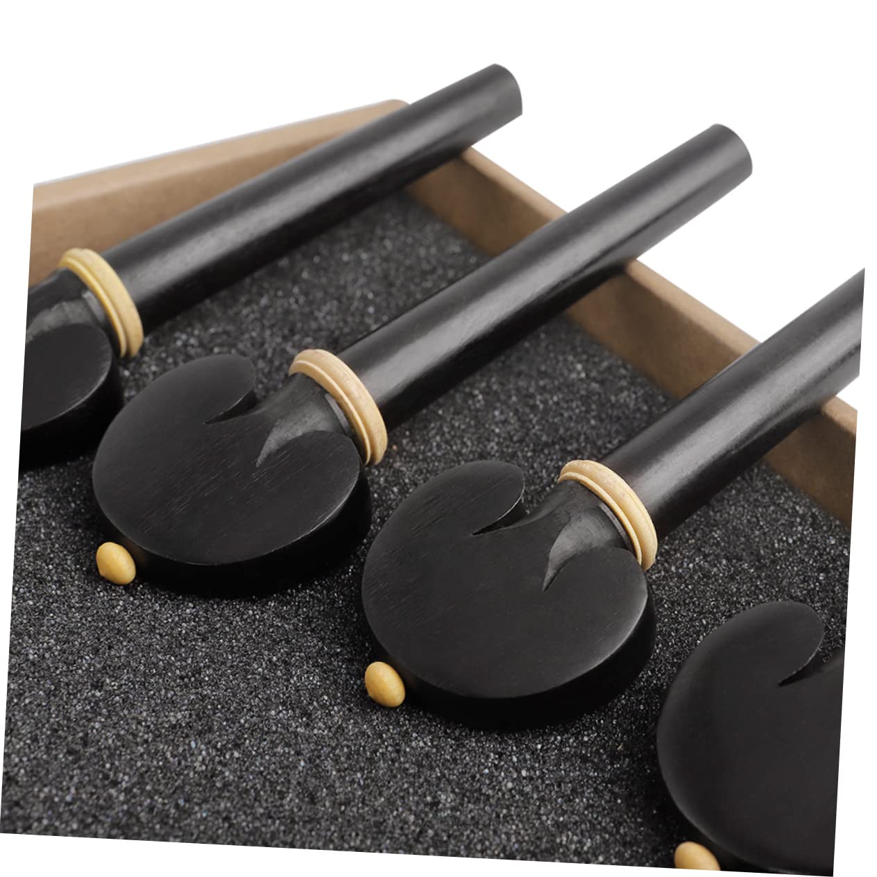Toddmomy 4 Pack Cello Pegs Ebony Wood Musical Instrument Parts Endpin for Cello Accurate Grinding for Floor Rest