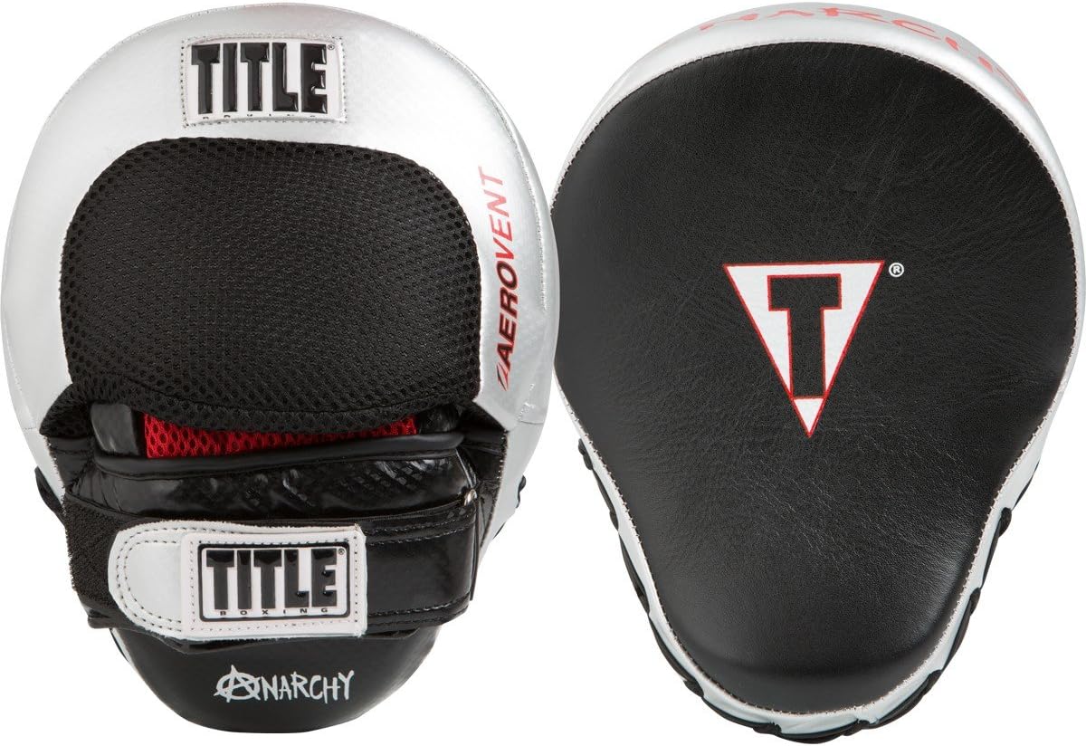 Title Boxing Aerovent Anarchy Punch Mits, Black/Silver