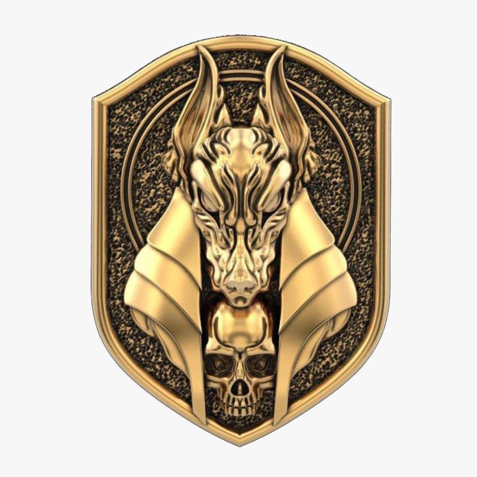 Toxi Men's Gold Rings For Signet Seal Ring Creative Ancient Egyptian Mythology Grim Reaper Anubis Ring Retro Jackal Head Rings