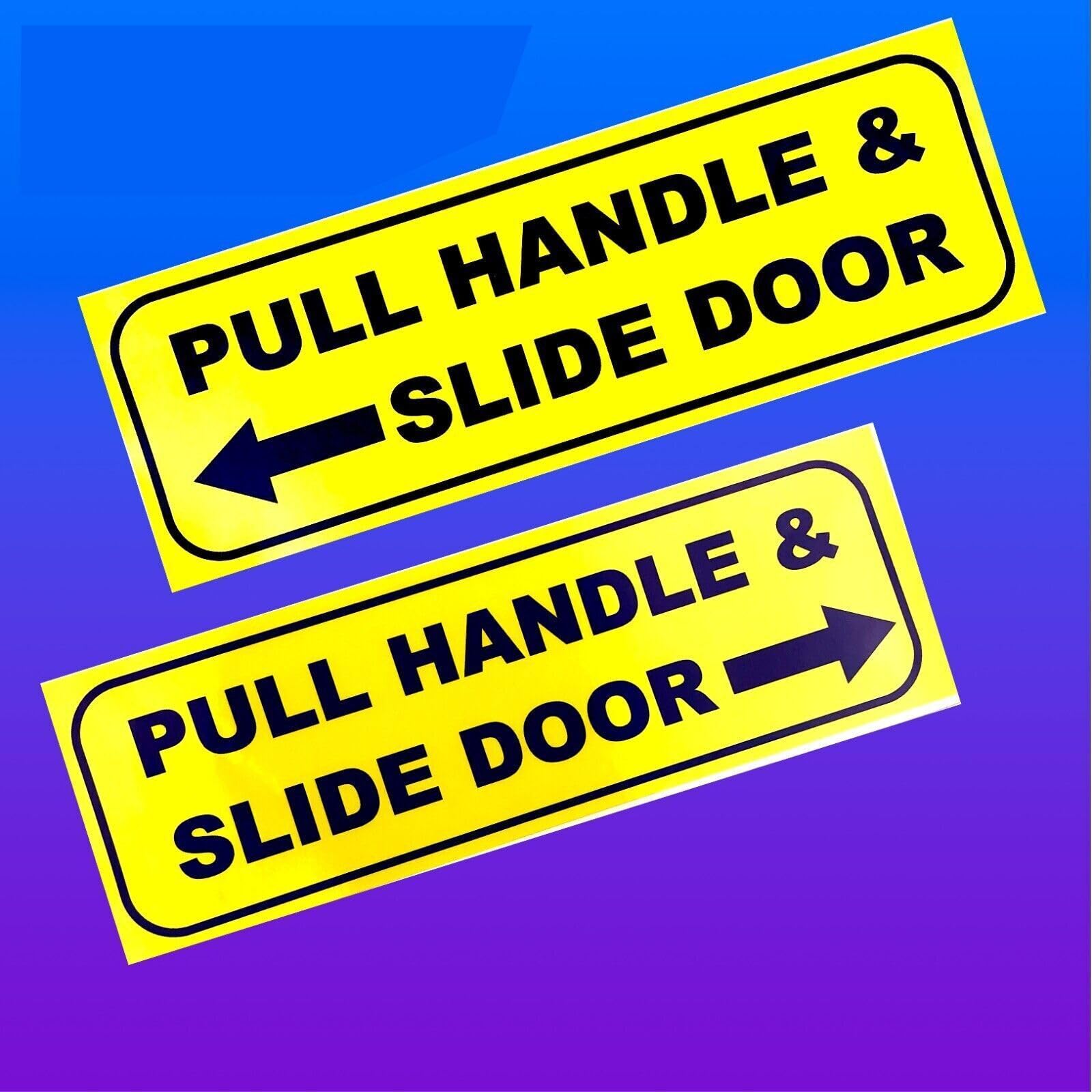 Budget Signs Ltd All Kinds Of Signs, Stickers & Printwork Red/White 2 X Pull Handle And Slide Door To Printed Stickers (150Mm X 50Mm)