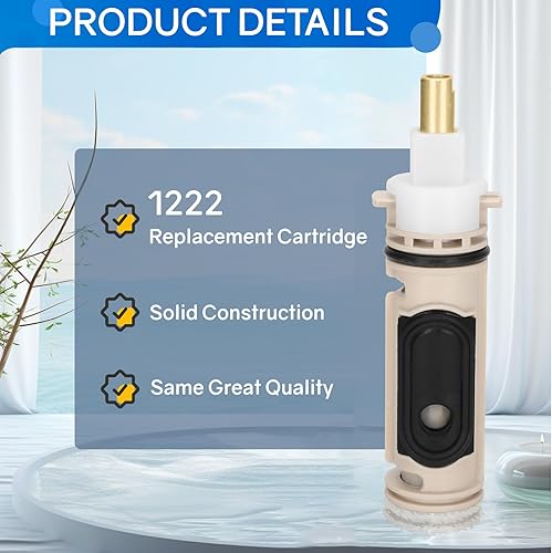 Miniatura 4 de 1222 Kit de cartucho de repuesto para grifos Moen Posi Temp de un mango, repuesto compatible con ducha Moen, latón duradero y plástico (clip de